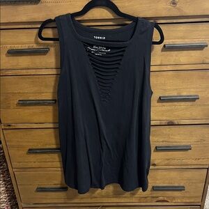 torrid Black Cutout Front Sleeveless Tank